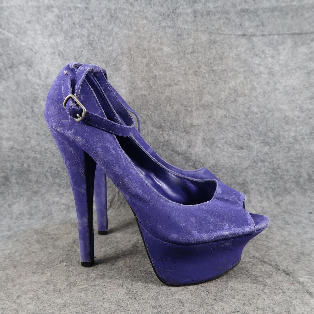 Penny Loves Kenny Shoes Womens 7.5 Platform Stiletto Pumps Heels Peep Toe Strap